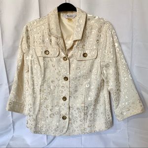 Women’s  3/4 Sleeve Jacket, White